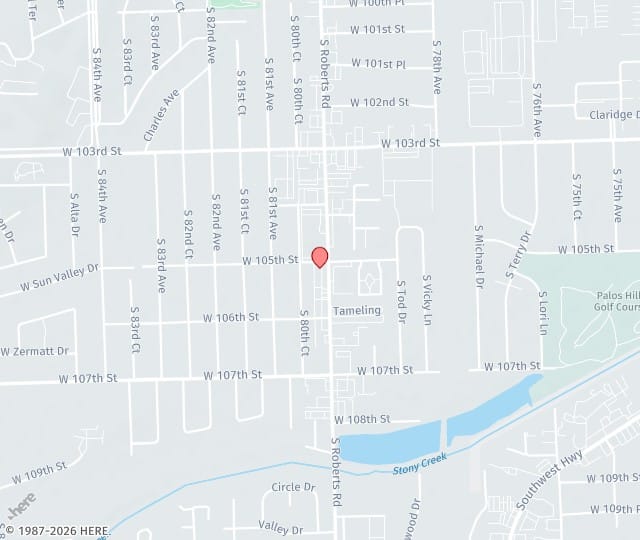 Location Map: 10500 S Roberts Rd Palos Hills, Illinois 60465